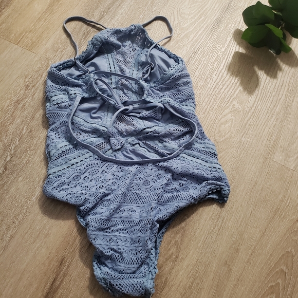 Swim Halter Neck Crochet Tieback One Piece Swimsuit Poshmark